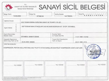 sanayi sicil hcsteknik